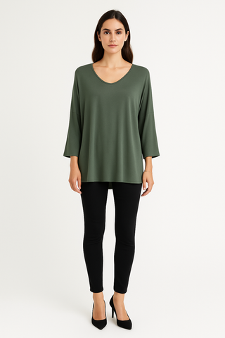 V-Neck, 100% Viscose, Oversized Top.