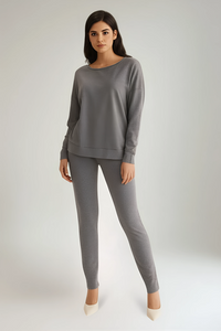 Super Soft, Round Neck, Elasticated Waist, VOYELLES, Knitted Two Piece Set