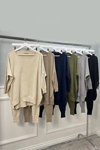 Super Soft, Round Neck, Elasticated Waist, VOYELLES, Knitted Two Piece Set