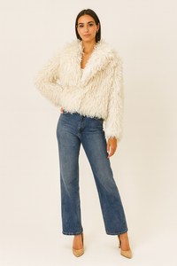 short, cropped trendy, fuzzy jackets