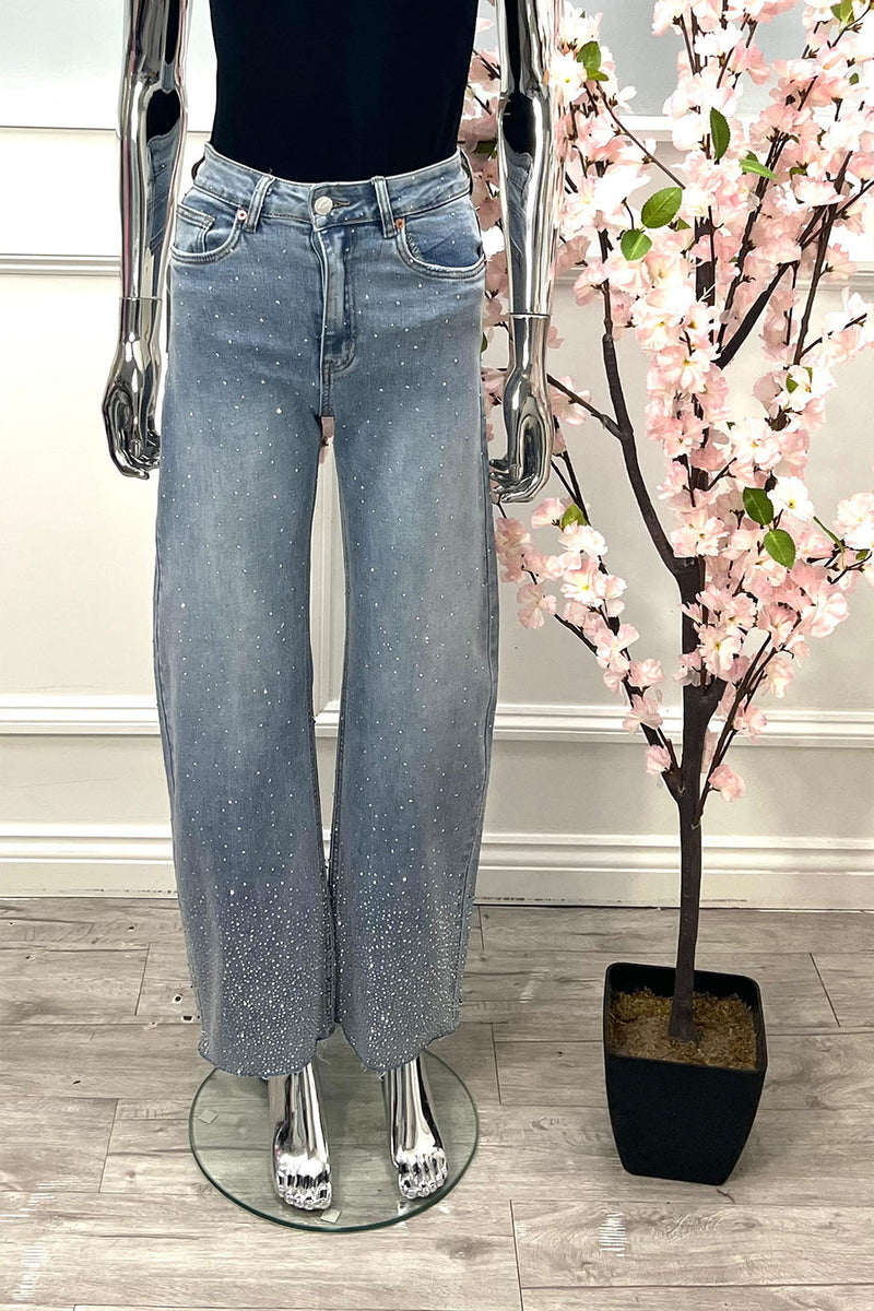 Diamanté Studded, Stretchy Denim Jeans