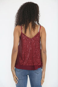 Elasticated Adjustable Strap, Sequin Vest