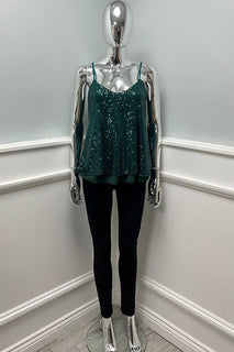 Elasticated Adjustable Strap, Sequin Vest