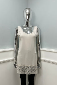 Lace Hem, Long Lined Vest