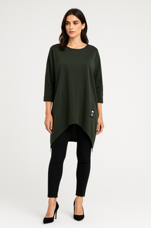 Asymmetrical Hem Zipper Detail Jumper&nbsp;