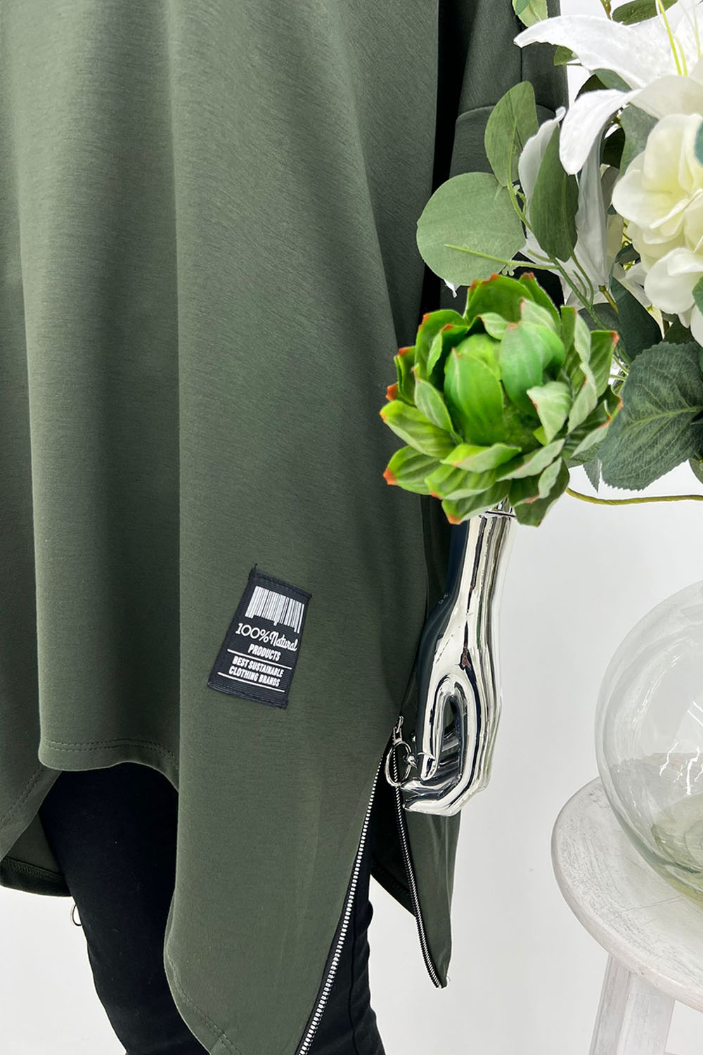 Asymmetrical Hem Zipper Detail Jumper 