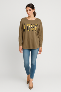 asymmetric , relaxed fit "LOVE" print Jumper