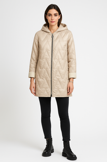 Two Pocket Quilted Hoodie Jacket