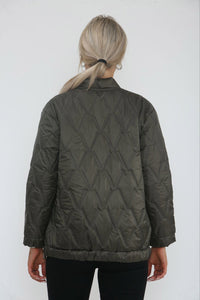 Zip Through, Two Pocket Quilted Bomber Jacket