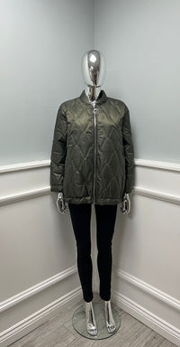 Quilted Jacket - Lightweight zip-up jacket with diamond quilting and ribbed cuffs