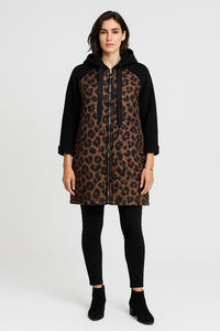 Zip Through, Quilted Front Detailed, Two Pocket Oversized Hoodie