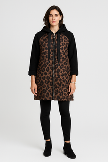 Zip Through, Quilted Front Detailed, Two Pocket Oversized Hoodie