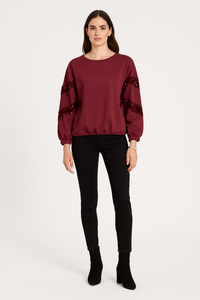 sequin stripe sweatshirt