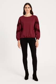 sequin stripe sweatshirt