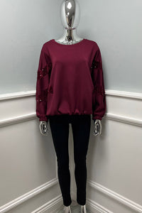 sequin stripe sweatshirt