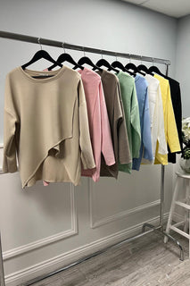 Round Neck, Wrap over Scuba Top