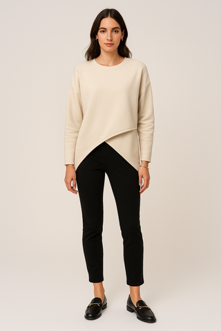 Round Neck, Wrap over Scuba Top