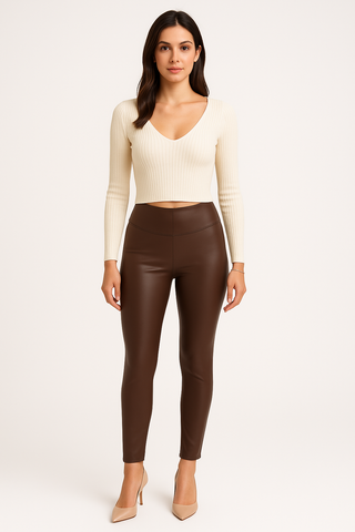 Stretchy PU Leggings
