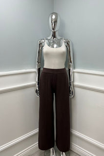 Elasticated Waist, Two Pocket Wide Leg Knitted Trouser