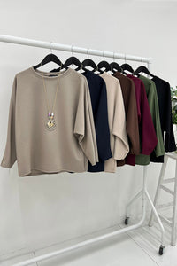 Round Neck, Necklace Detailed Top