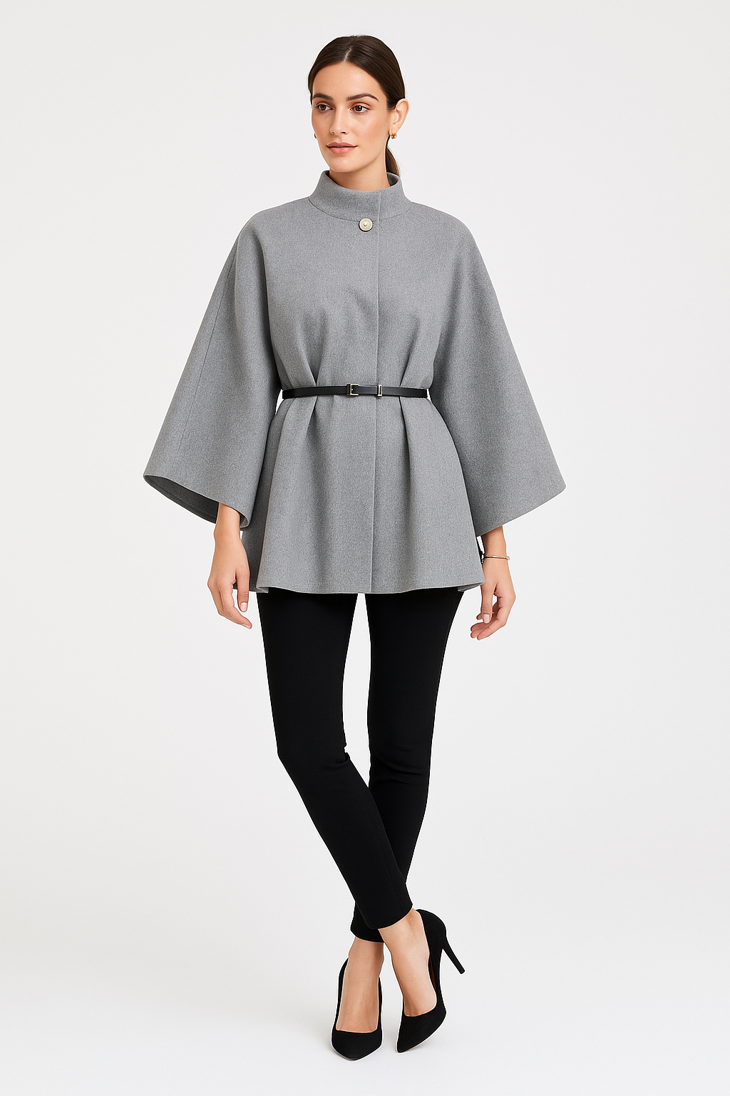 Belt Detailed Oversized Cape