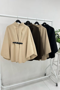 Belt Detailed Oversized Cape