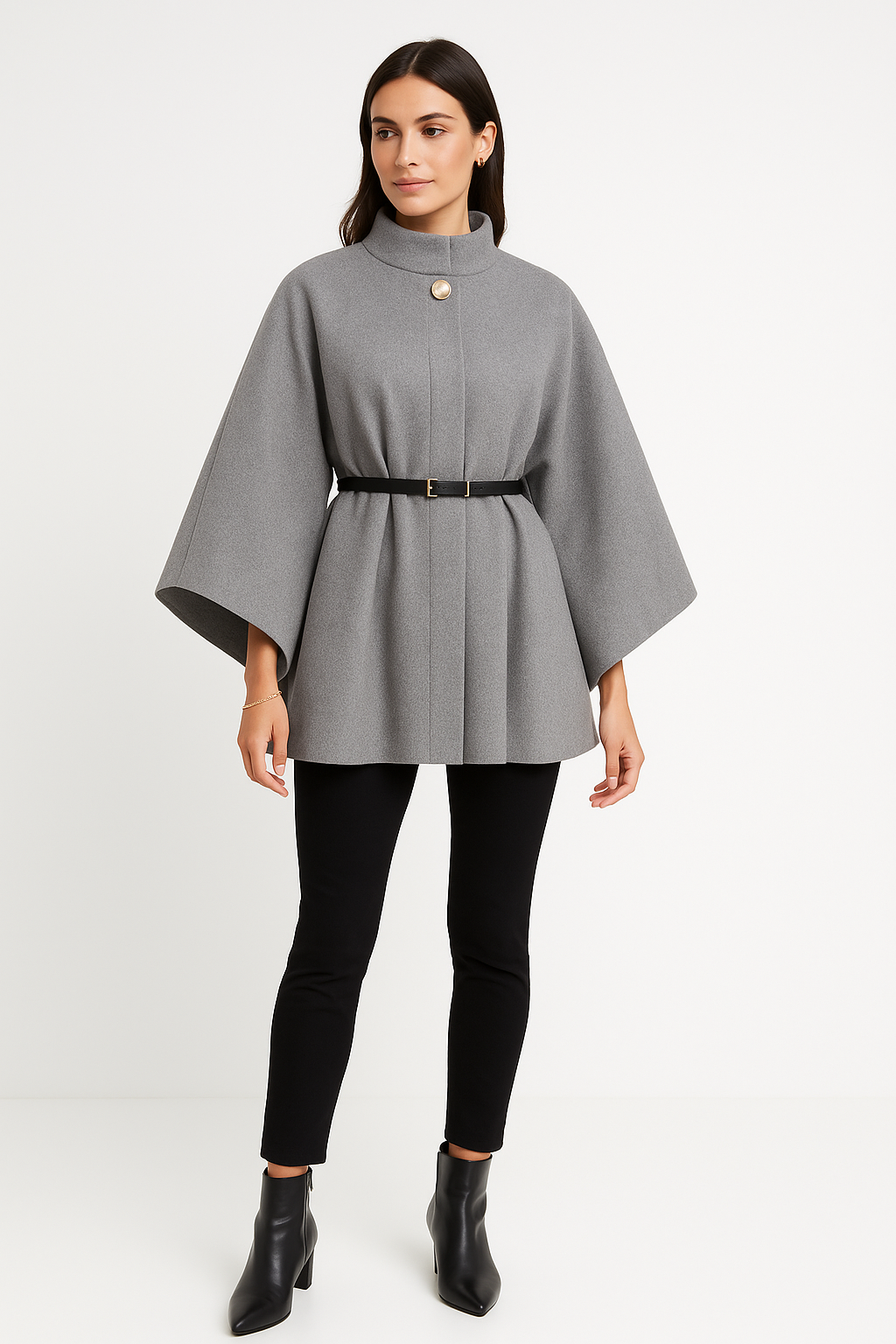 Belt Detailed Oversized Cape