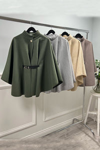 Belt Detailed Oversized Cape