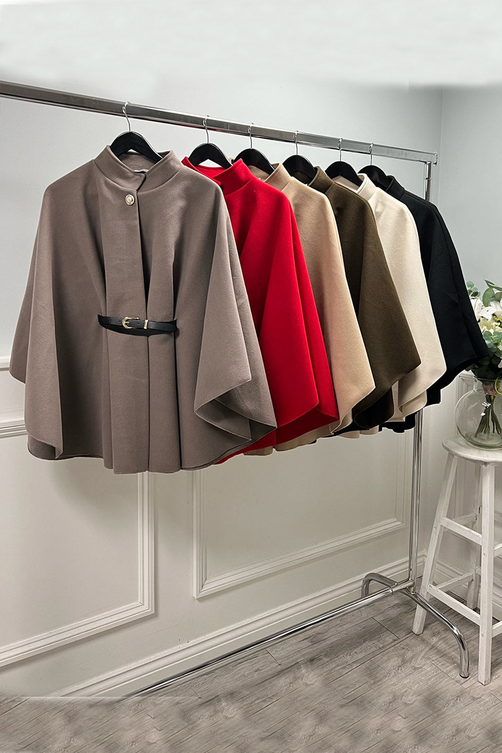 Belt Detailed Oversized Cape
