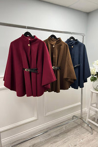 Belt Detailed Oversized Cape