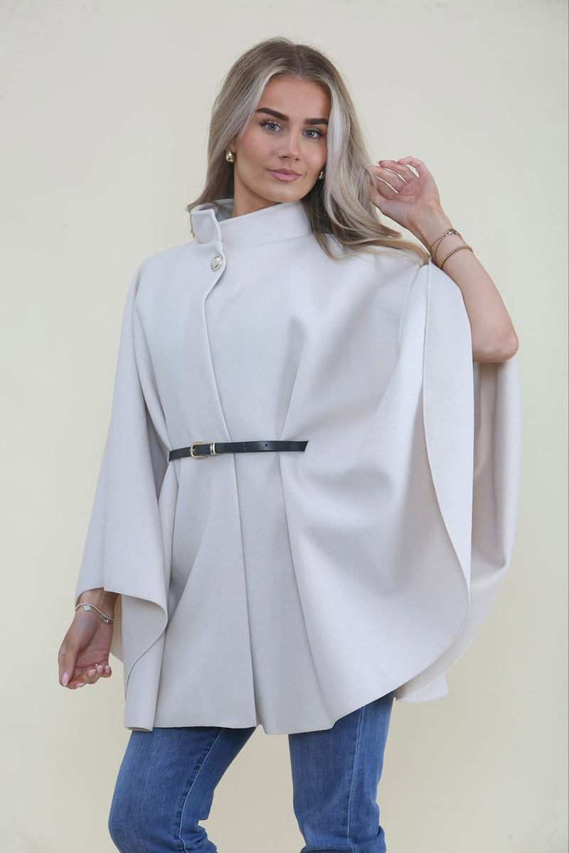 Belt Detailed Oversized Cape