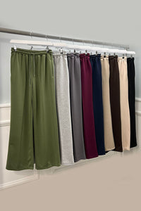 Elasticated Waist, Drawstring Detailed, Two Pocket Wide Leg Trouser