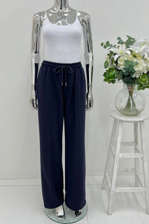 Elasticated Waist, Drawstring Detailed, Two Pocket Wide Leg Trouser