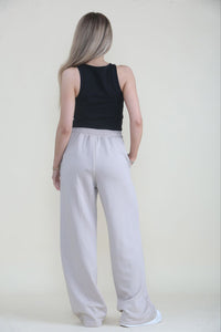 Elasticated Waist, Drawstring Detailed, Two Pocket Wide Leg Trouser
