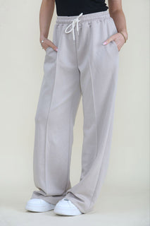 Elasticated Waist, Drawstring Detailed, Two Pocket Wide Leg Trouser