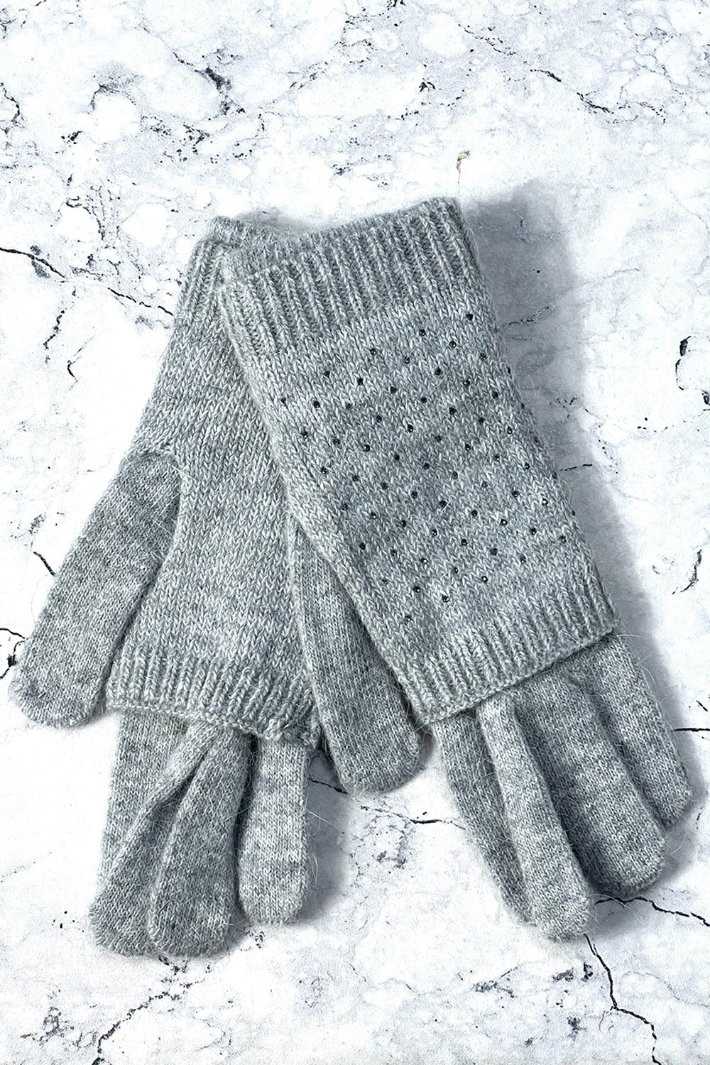 Studded Knit Winter Gloves