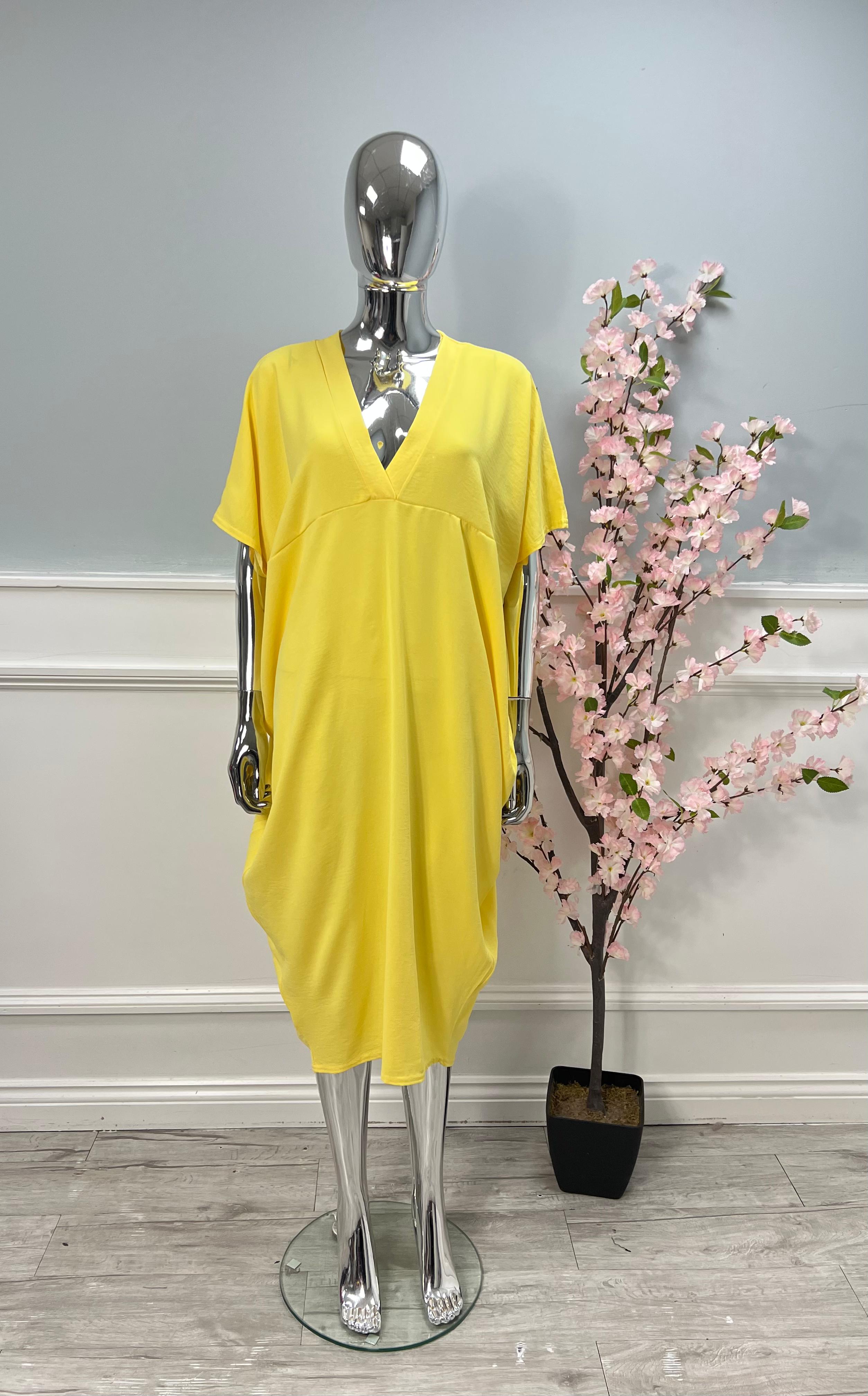 V-Neck, Oversized Batwing Dress