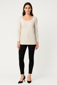 Round Neck, Double Layered, 100% Viscose Top