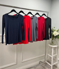 Round Neck, Double Layered, 100% Viscose Top