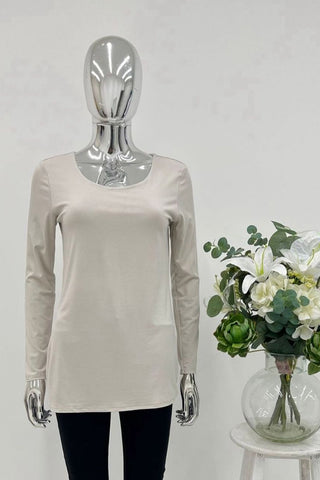 Round Neck, Double Layered, 100% Viscose Top