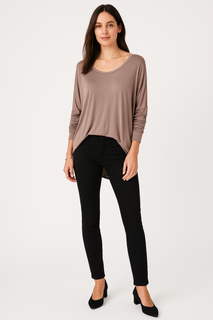 High Low Viscose Top
