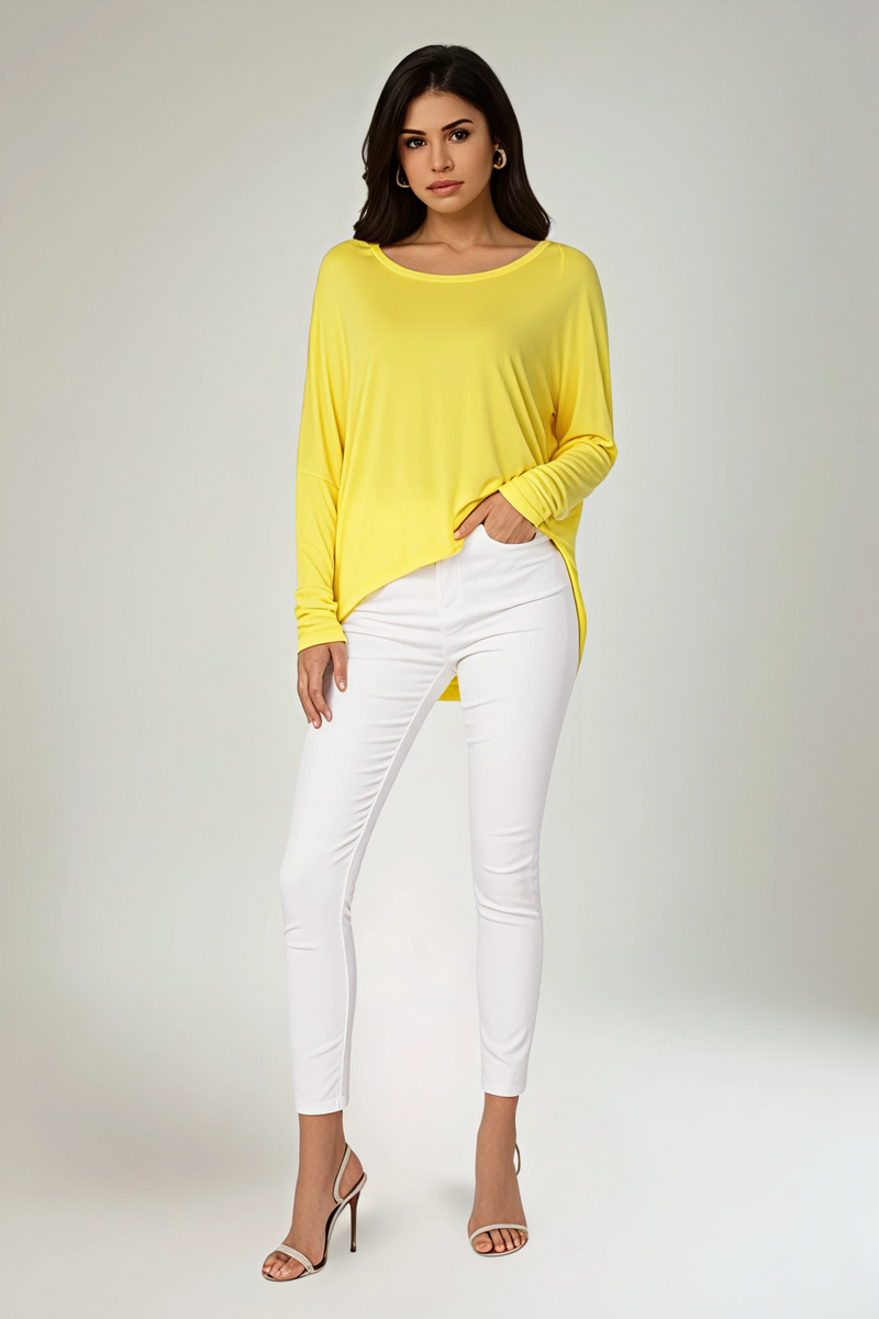 High Low Viscose Top