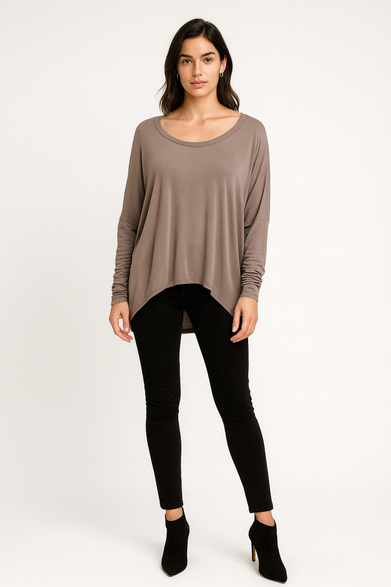 High Low Viscose Top