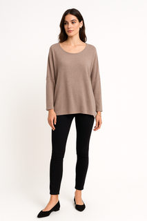 Round Neck, Viscose & Nylon Light Knitted Top