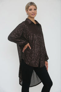 High Low Sequin Shirt