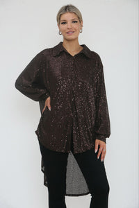 High Low Sequin Shirt