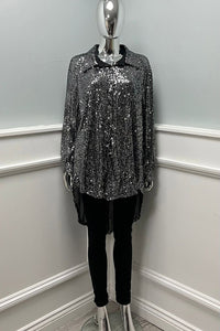 High Low Sequin Shirt