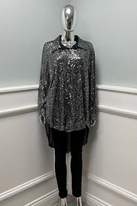 High Low Sequin Shirt