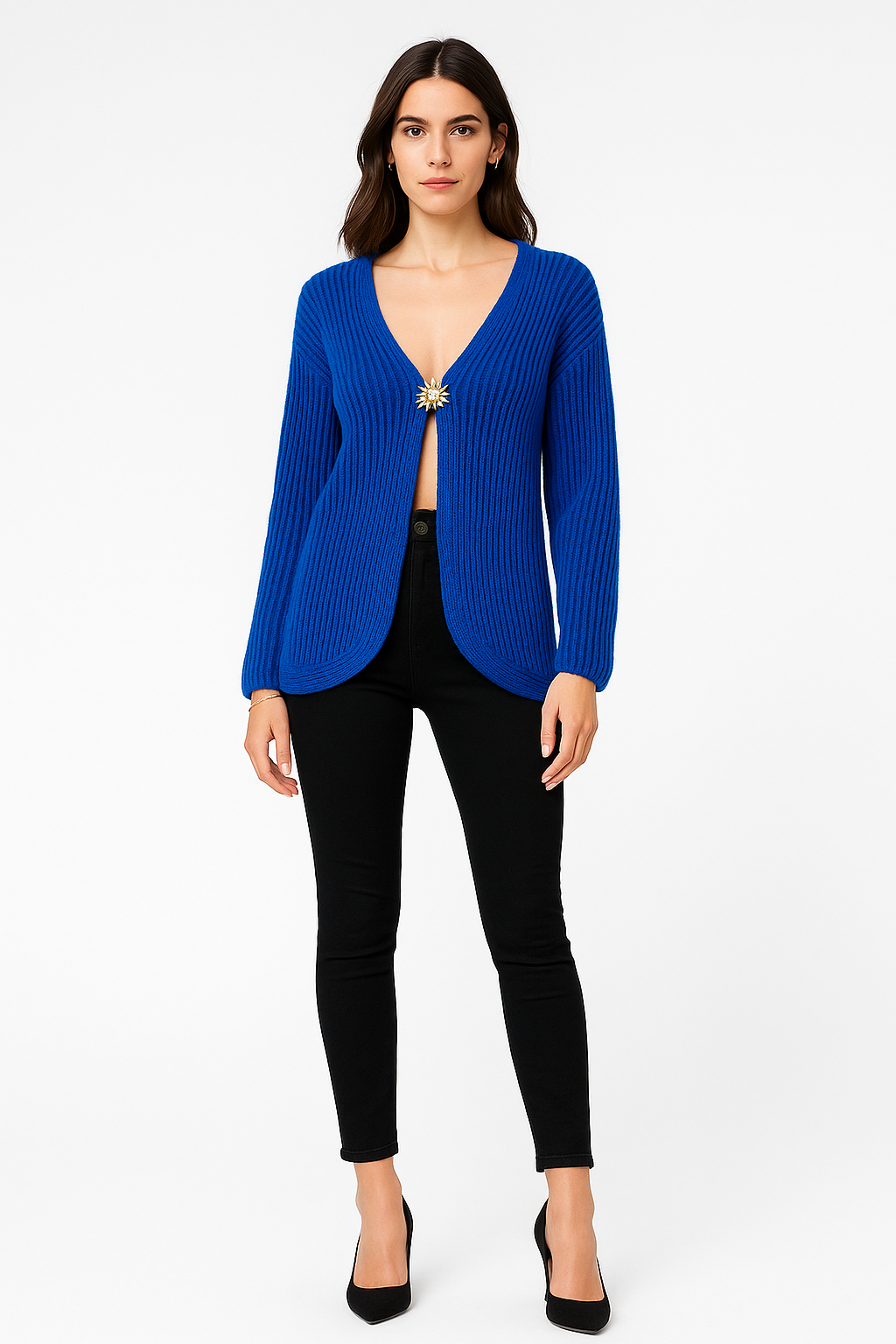 Sun Broach Detailed Knitted Bolero