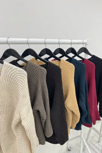Ribbed Knit Open-Front Cardigan with Button Detail